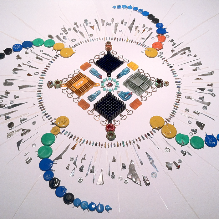  Electronic Mandala (framed piece), 2016 