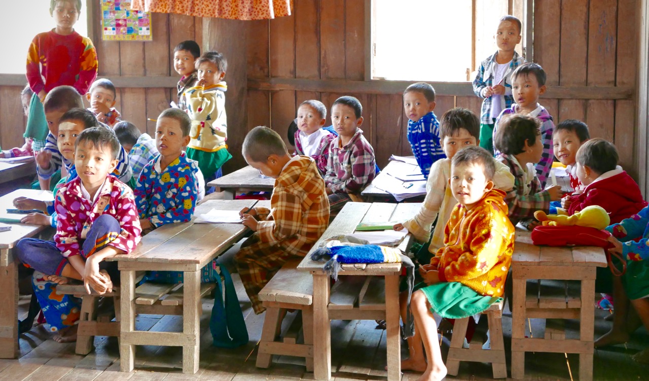 Schoolchildren in Burma.