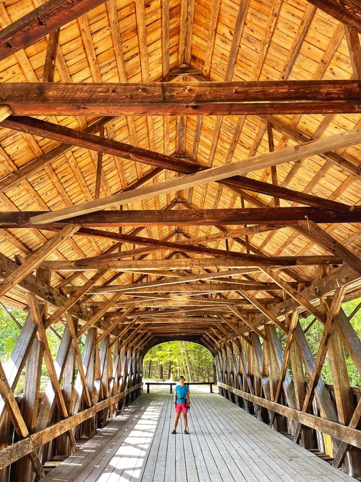  Sunday River Bridge, Newry, Maine. Built in 1872, it’s one of the most photographed and painted covered bridges in the state 
