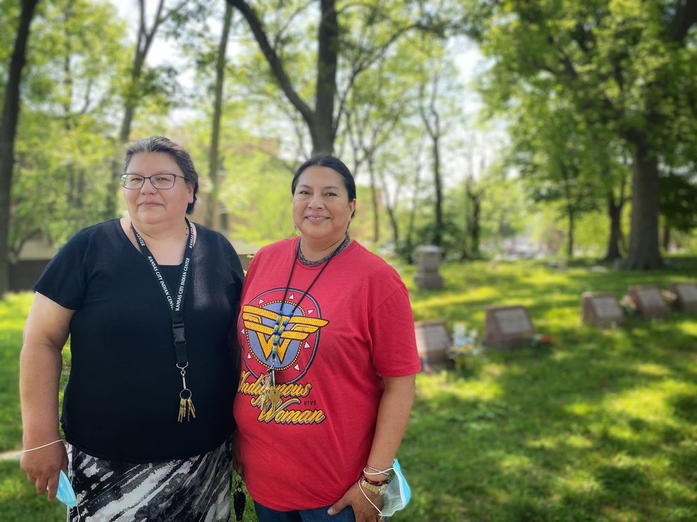  My newest She-roes, Gaylene and Carol, who fight for their community every day. At the Wyandot National Burying Grounds. 