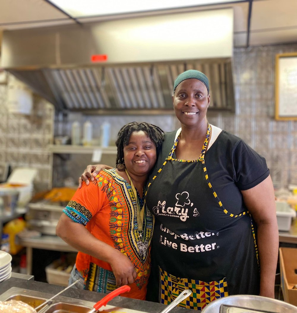  Mary (on the left) of Mary’s African Cuisine. Delish, and vegan friendly. 