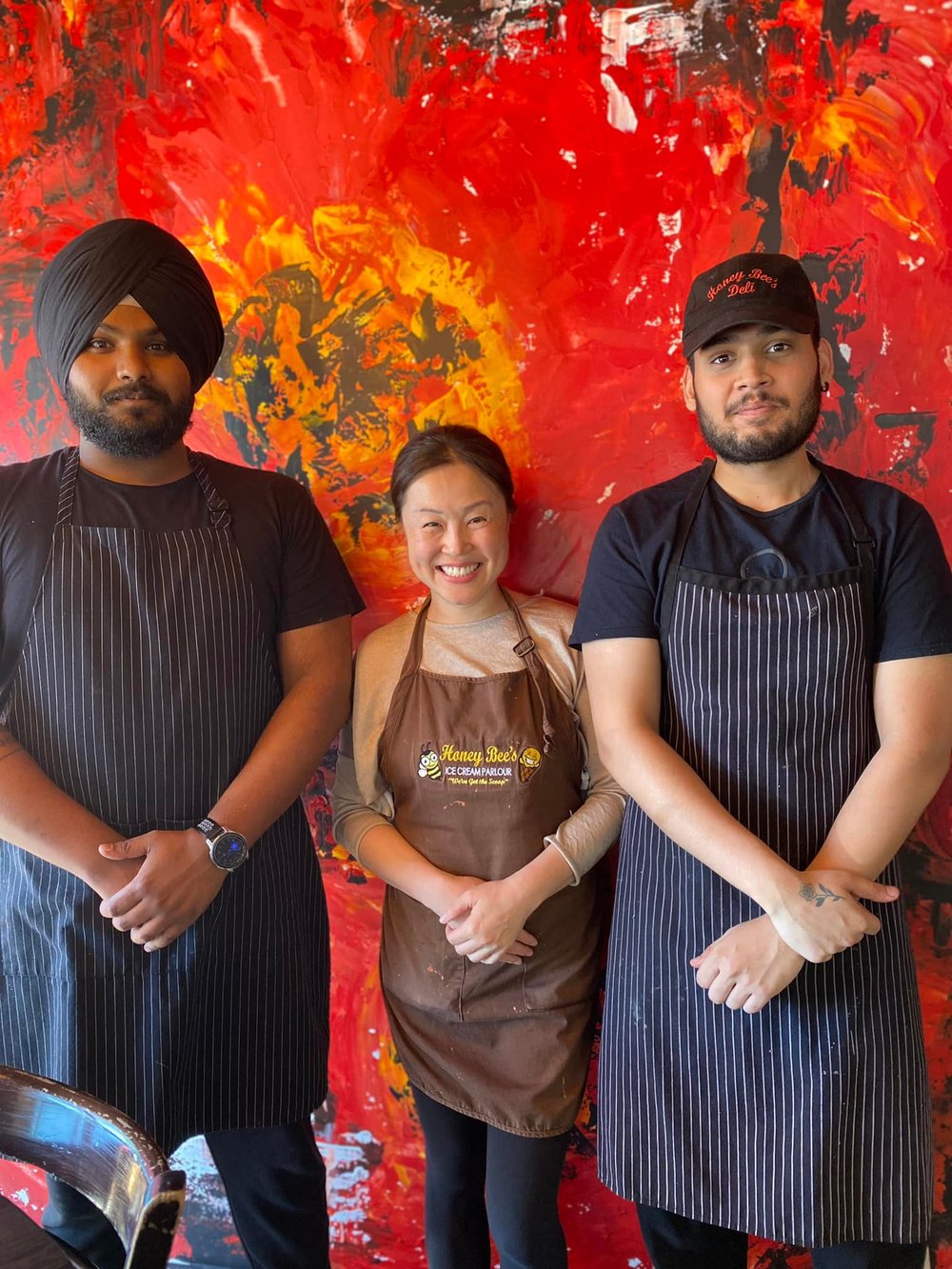  Lola found us this excellent lunch spot called Honeybee’s which serves Japanese and Korean dishes and ice cream. Owner Sonia Park is in the center, with chefs. 