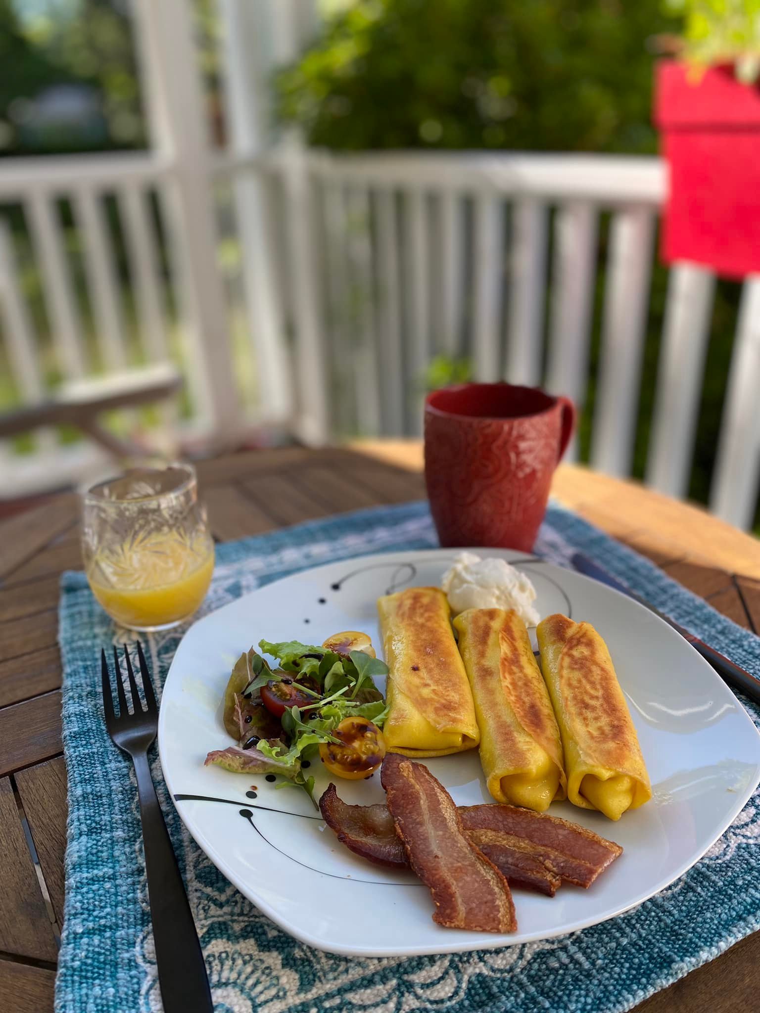  Moldovan crepes served at the Gothik House, a bed-and-breakfast in Yarmouth run by Angela Manolachi and Jeff Neal. who traded in their corporate lives in Ontario. 