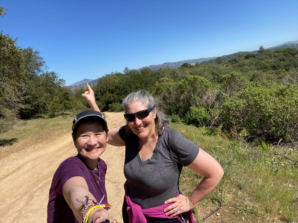  Christina pointing out Mount Diablo. 