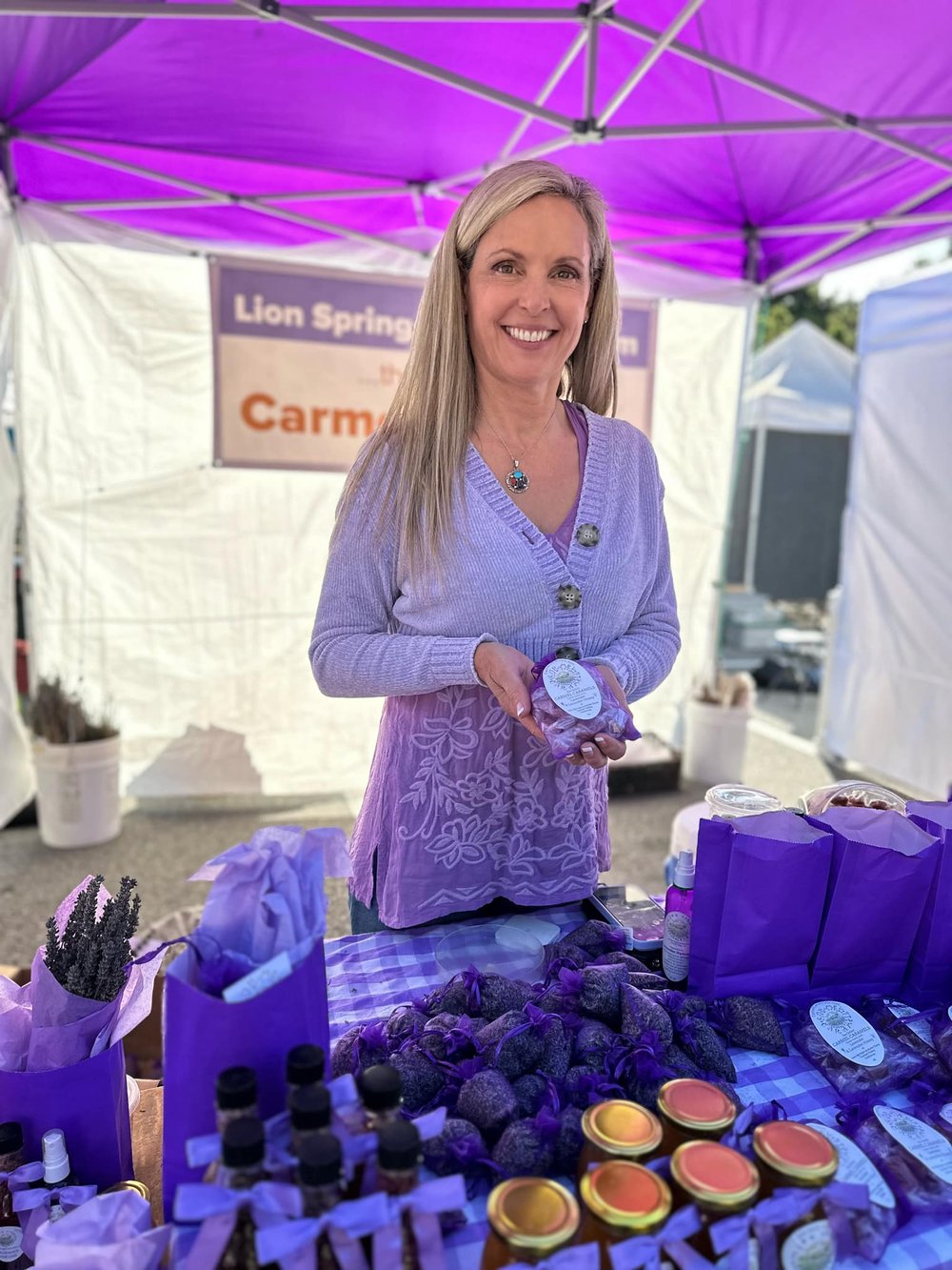  Bought some homemade lavender caramels at an outdoor craft market for an upcoming holiday gift exchange. 
