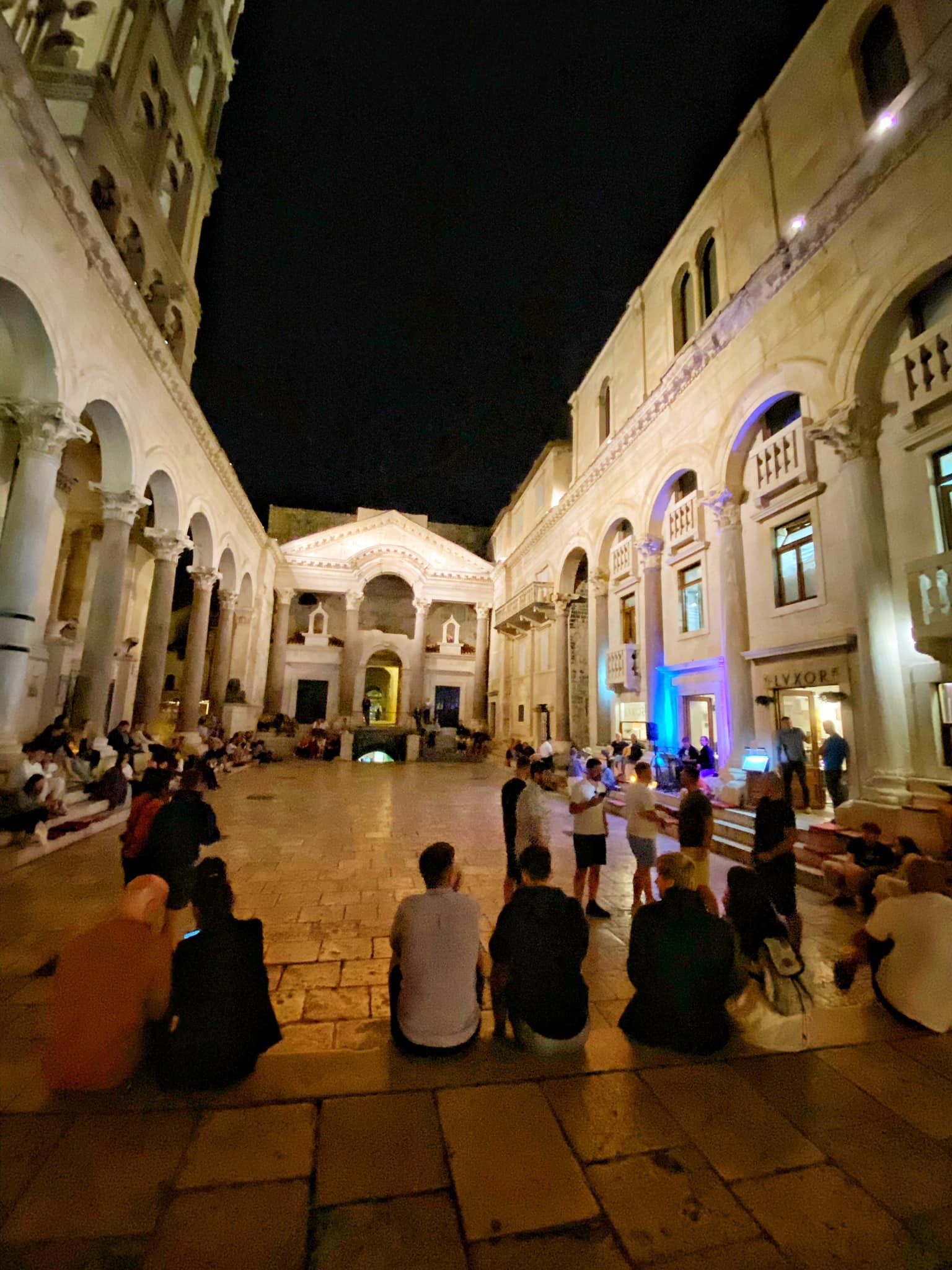  A little night music in the Peristyle, the central square within the Palace. 