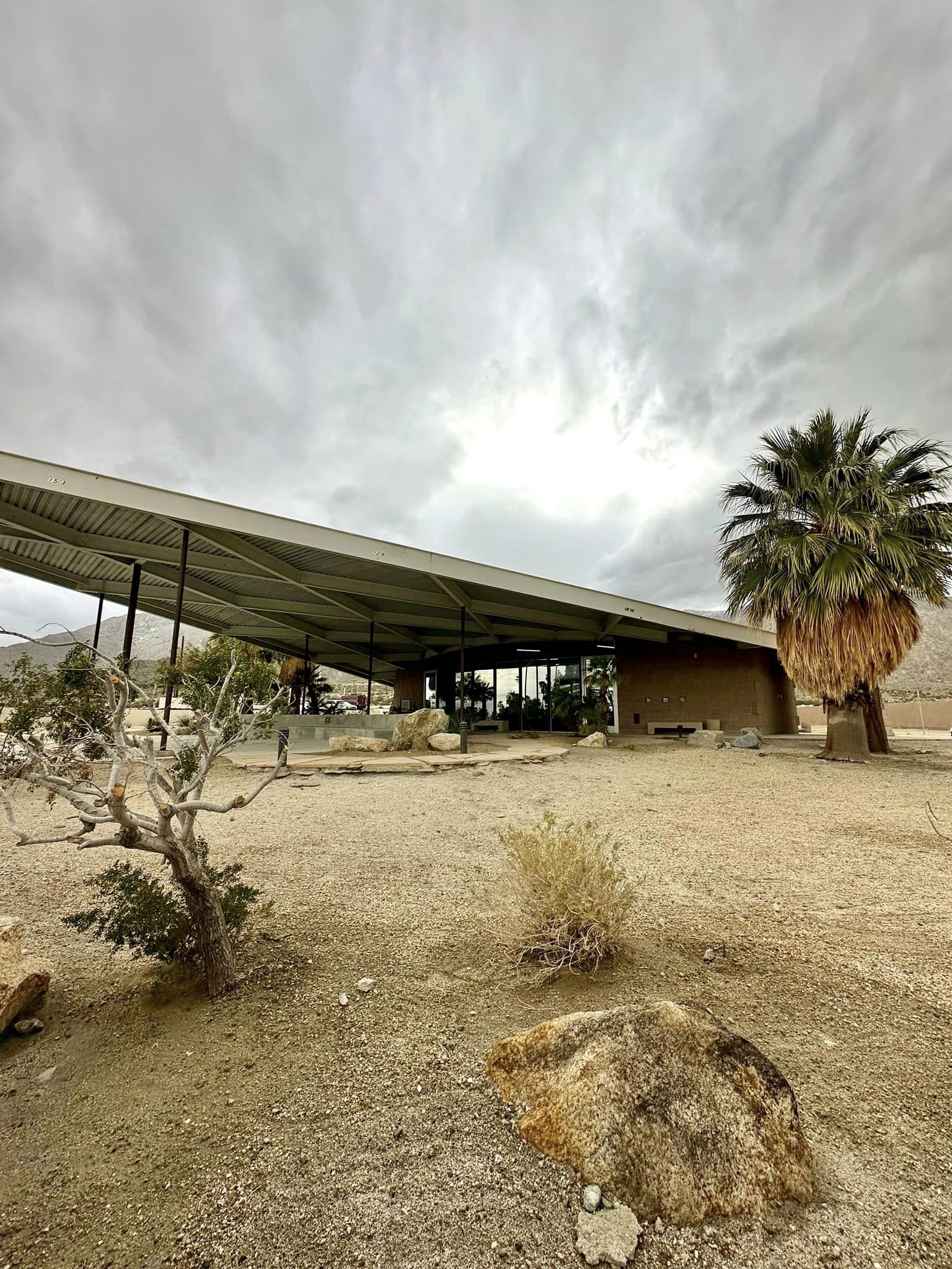  Albert Frey designed Tramway Gas Station, with its remarkable hyperbolic paraboloid roof. It’s now, fittingly, the visitors center. 