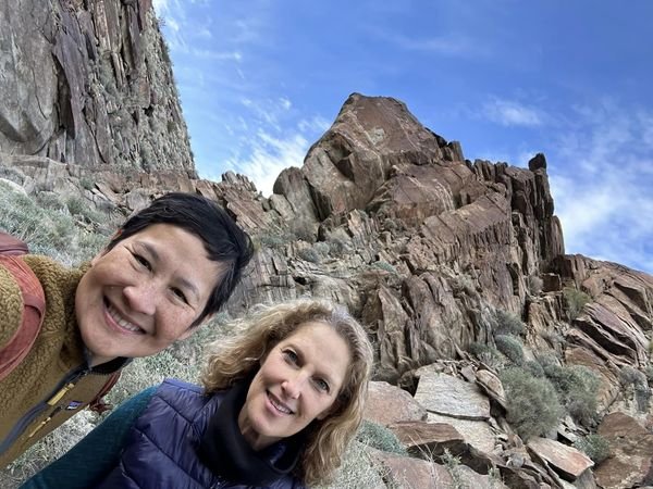  With Sharon in Indian Canyons. 