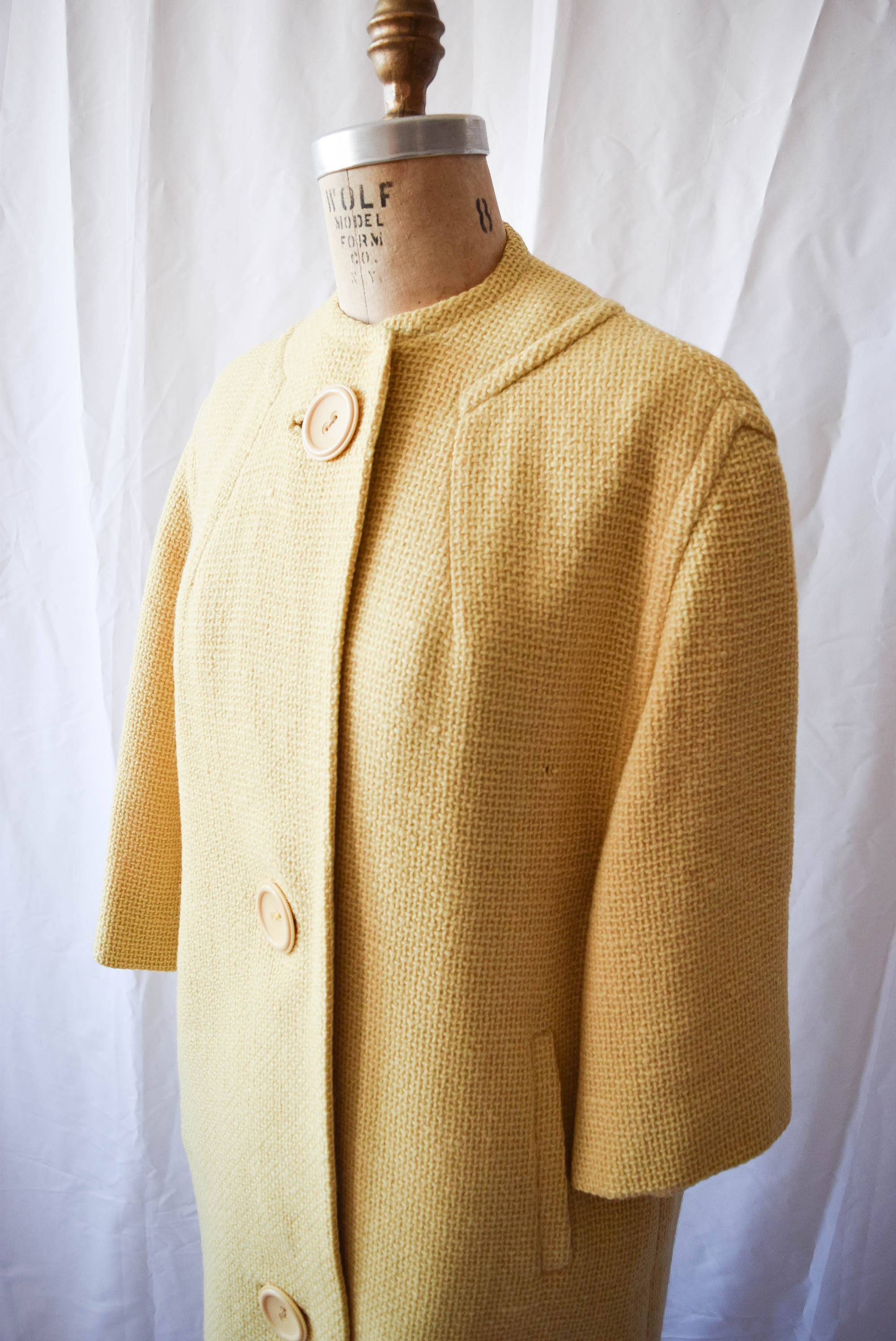 The Globe Trotter. Vintage 1960's Yellow Wool Spring Coat Marshall Fields —  Bobbins  Bombshells
