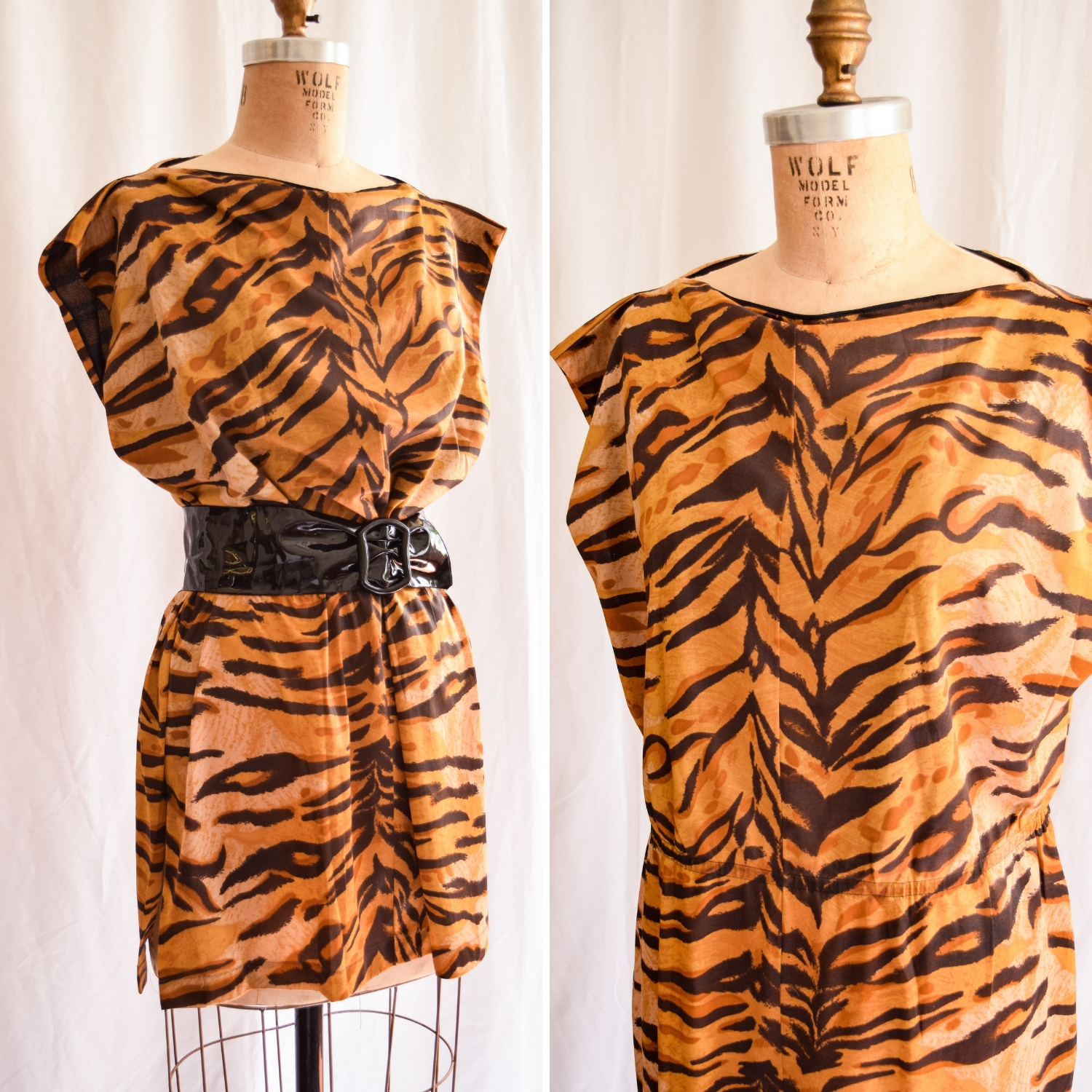 tiger stripes vintage 1970s tunic