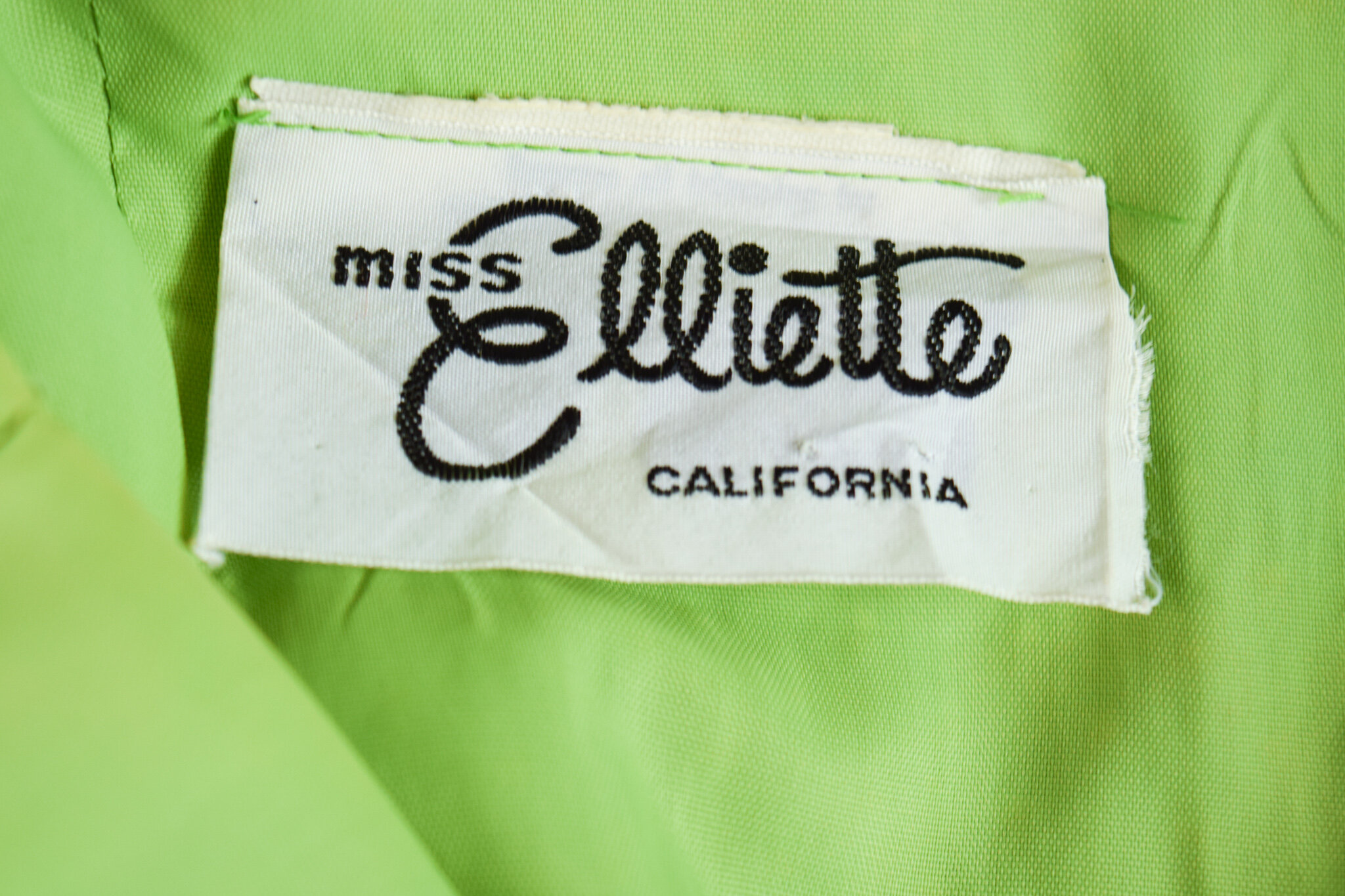 Miss Elliette 1960's Maxi Dress Lime Green Polka Dot Cotton — Bobbins ...