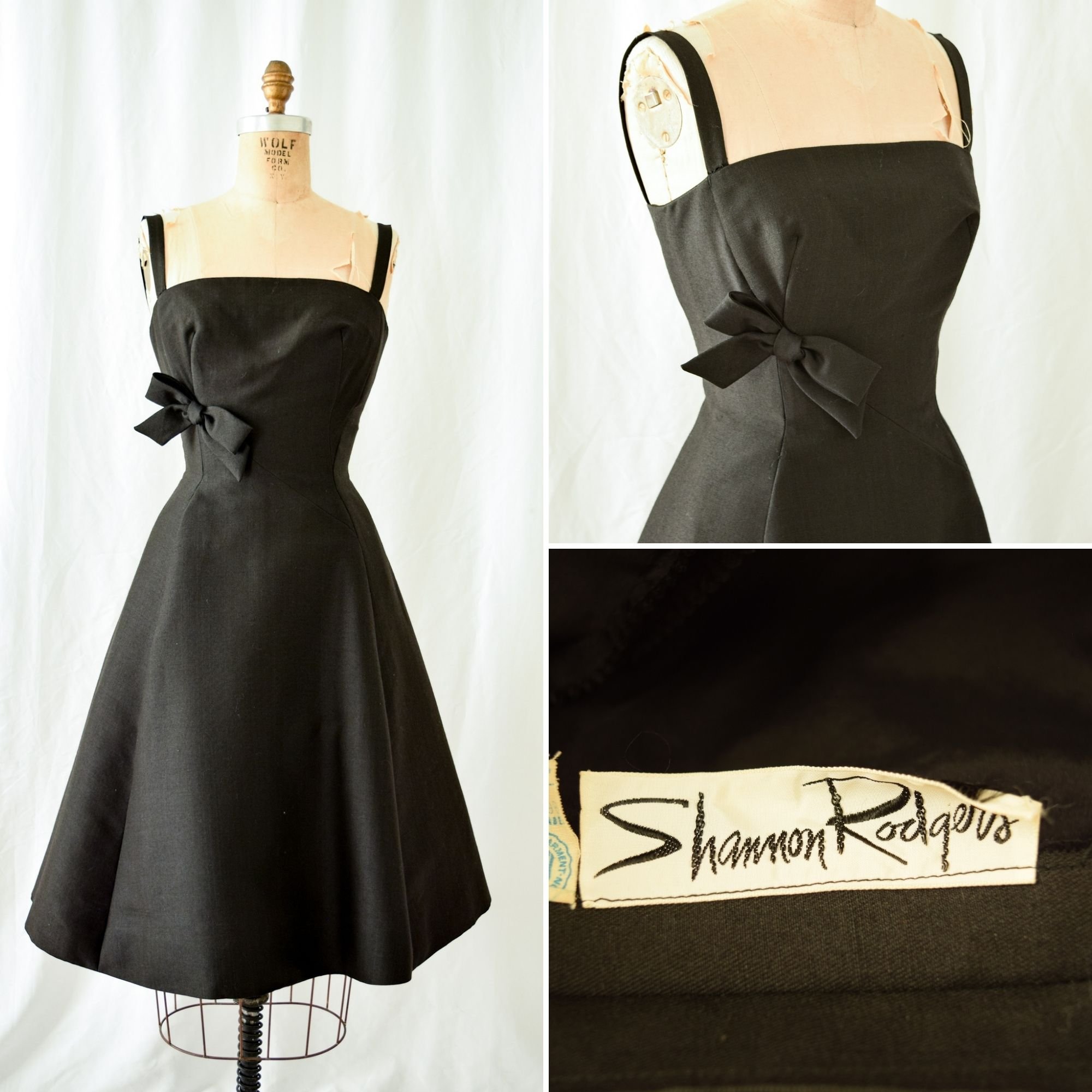 princess polly baby blue dress 1960s Norman Norell Structured Black Dress – Shrimpton Couture main image 1