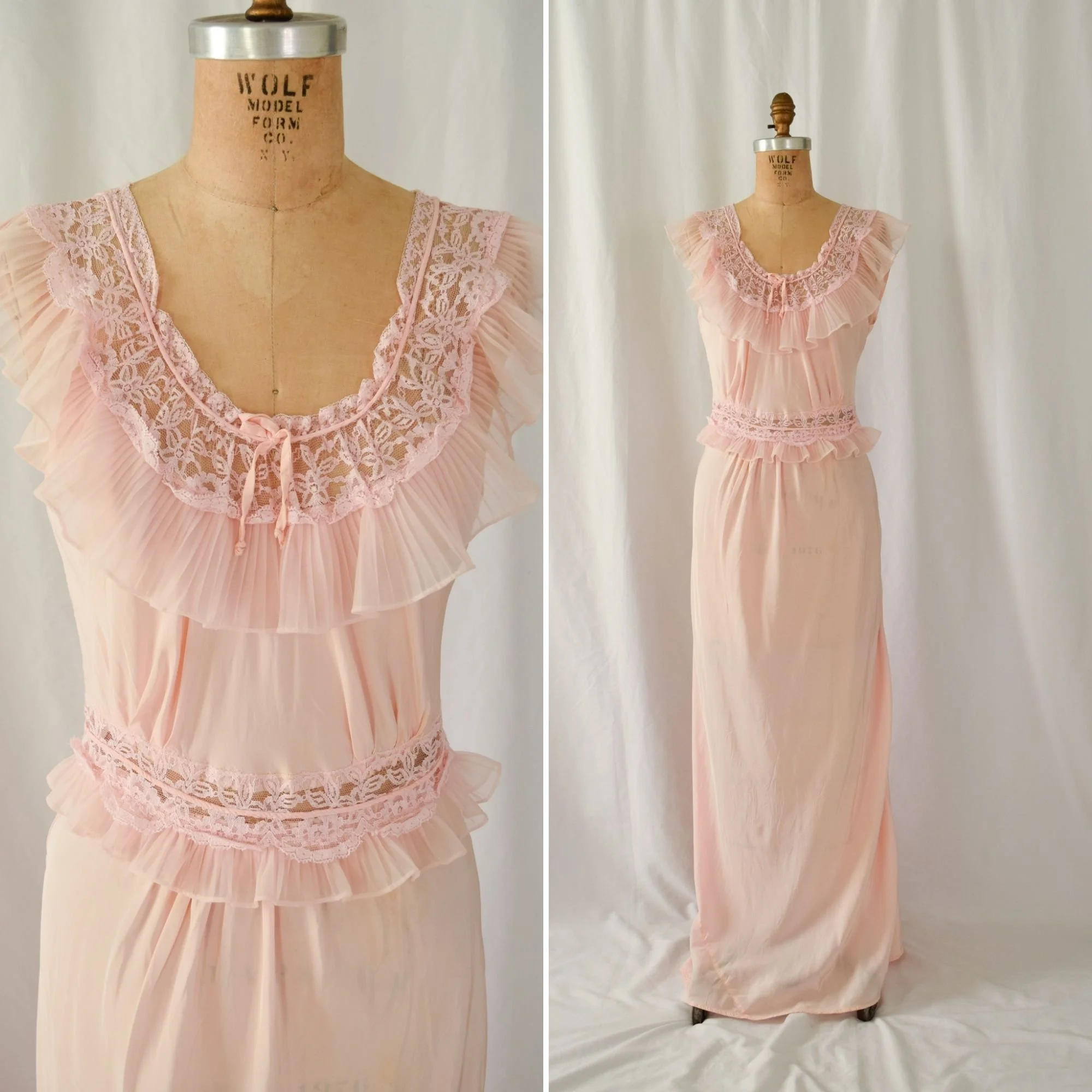 Adonna. Vintage 1940s Pink Rayon 