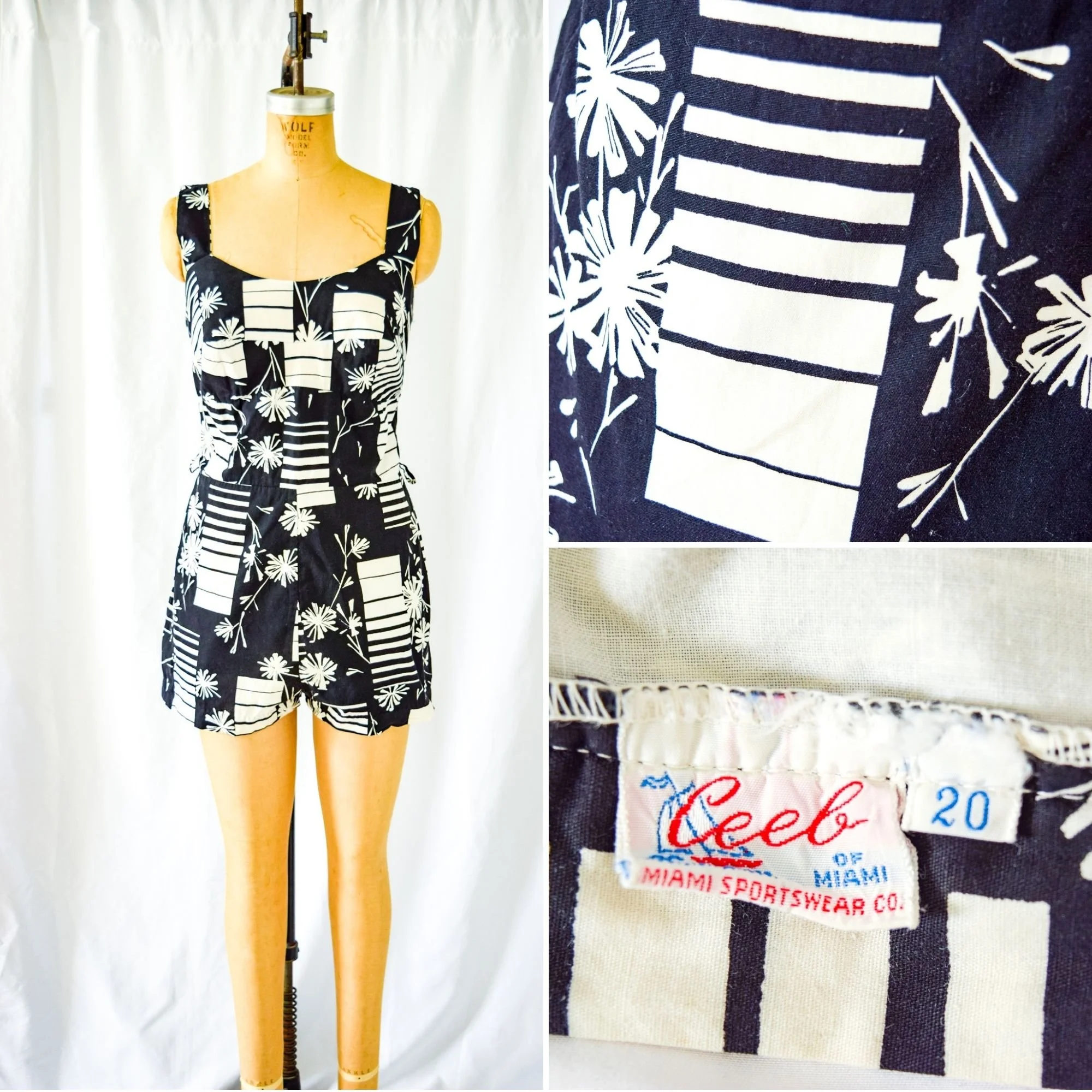 Ceeb of Miami Vintage Romper Swimsuit — Bobbins & Bombshells