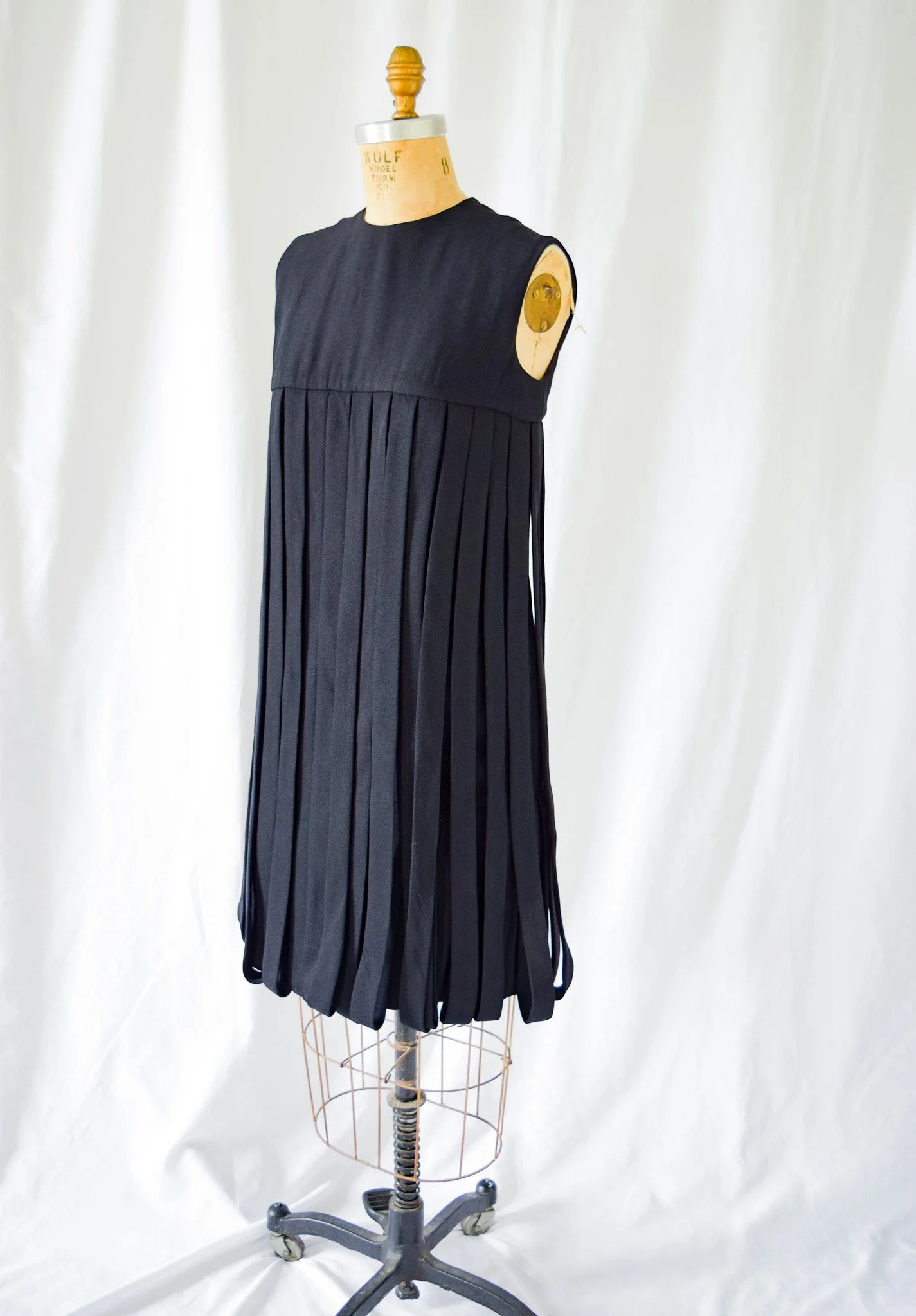 1960s Dress Car Wash Vintage 60s Black Wool Crepe Party Cocktail LBD  Attributed to Pierre Cardin  Bobbins & Bombshells