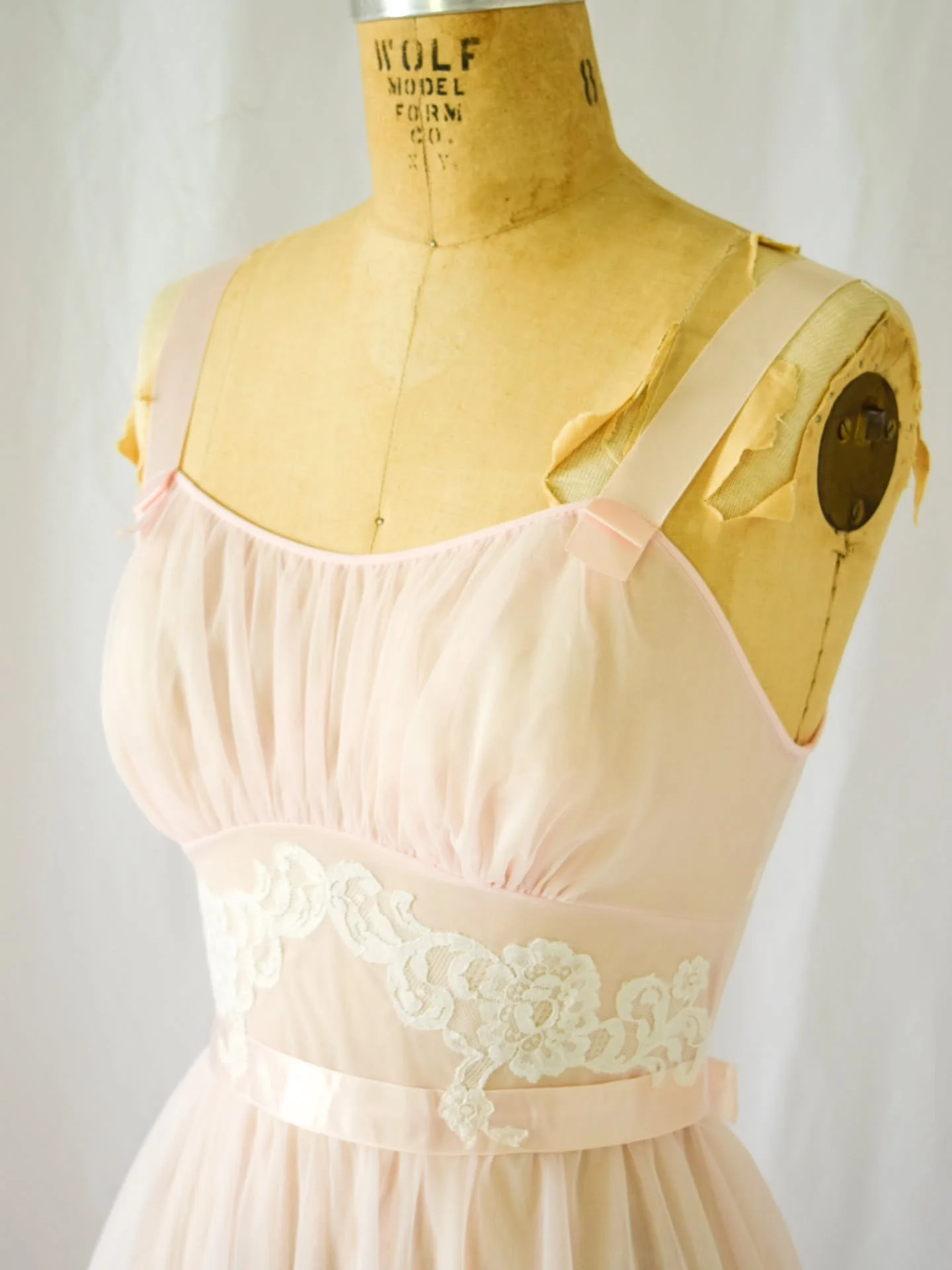 New! Pale pink floaty nylon chiffon Vanity Fair nightgown with lace and satin ribbon. Available online. 
.
.
.
#vintagefashion #vintagenightgown #vintagevanityfair #1960sfashion
