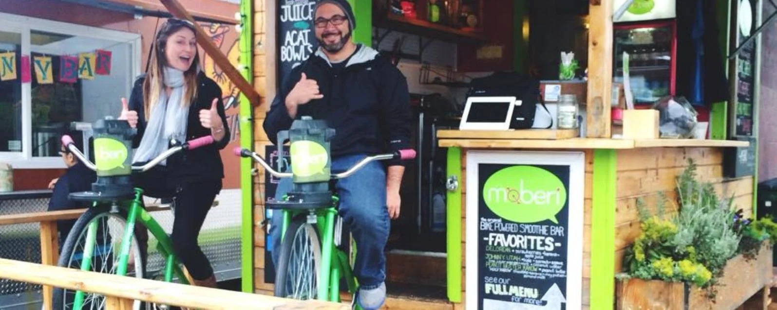 Use the power of the bike to blend your own smoothie at Moberi! Or grab a yummy acai bowl.