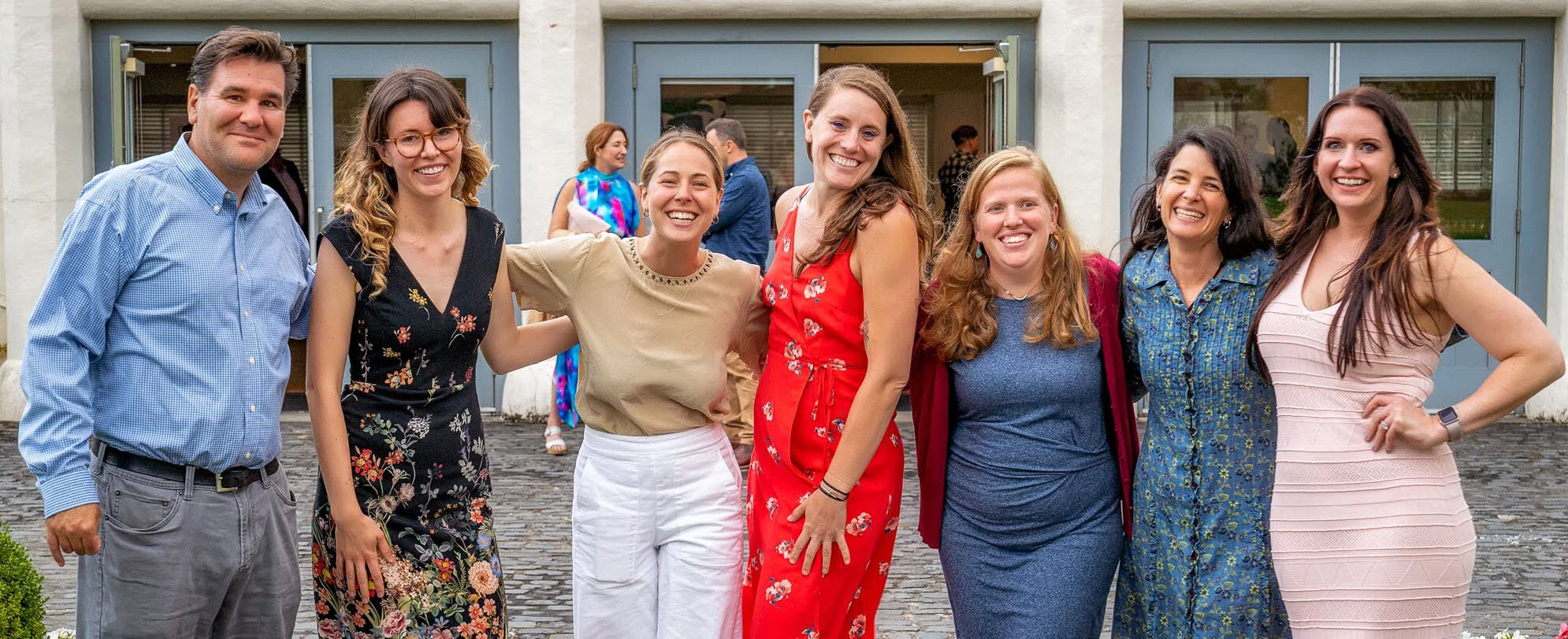 Left to right: Alex Earl, Claire Baldwin, Maura Milder, Julie Baweja, Becca Strohm, Sarah Woods, and Reade Weber. Please note: we have additional fabulous staff members who are not pictured here!