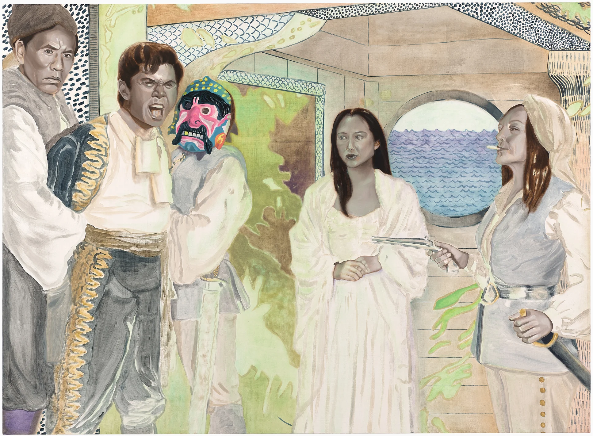   Mutiny Bound - Tantoo, Wes, Lou &amp; Irene , 44" x 60" oil and acrylic on canvas, 2017 