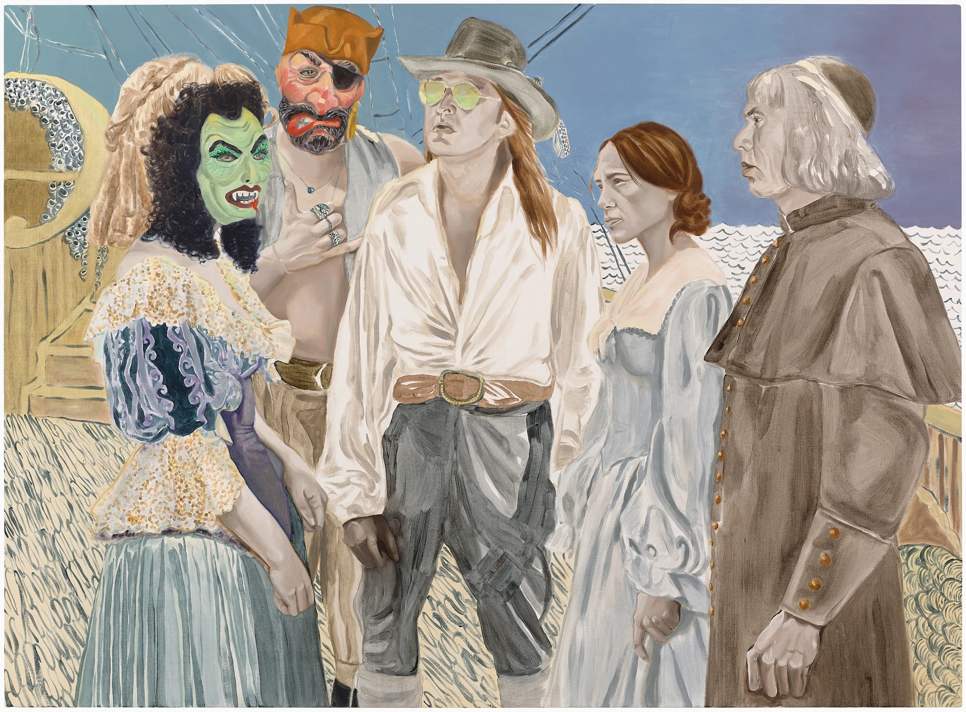   Stow Away Voyage - Graham, Irene, Wes &amp; the Rest,&nbsp; 44" x 60" oil and acrylic on canvas, 2017 