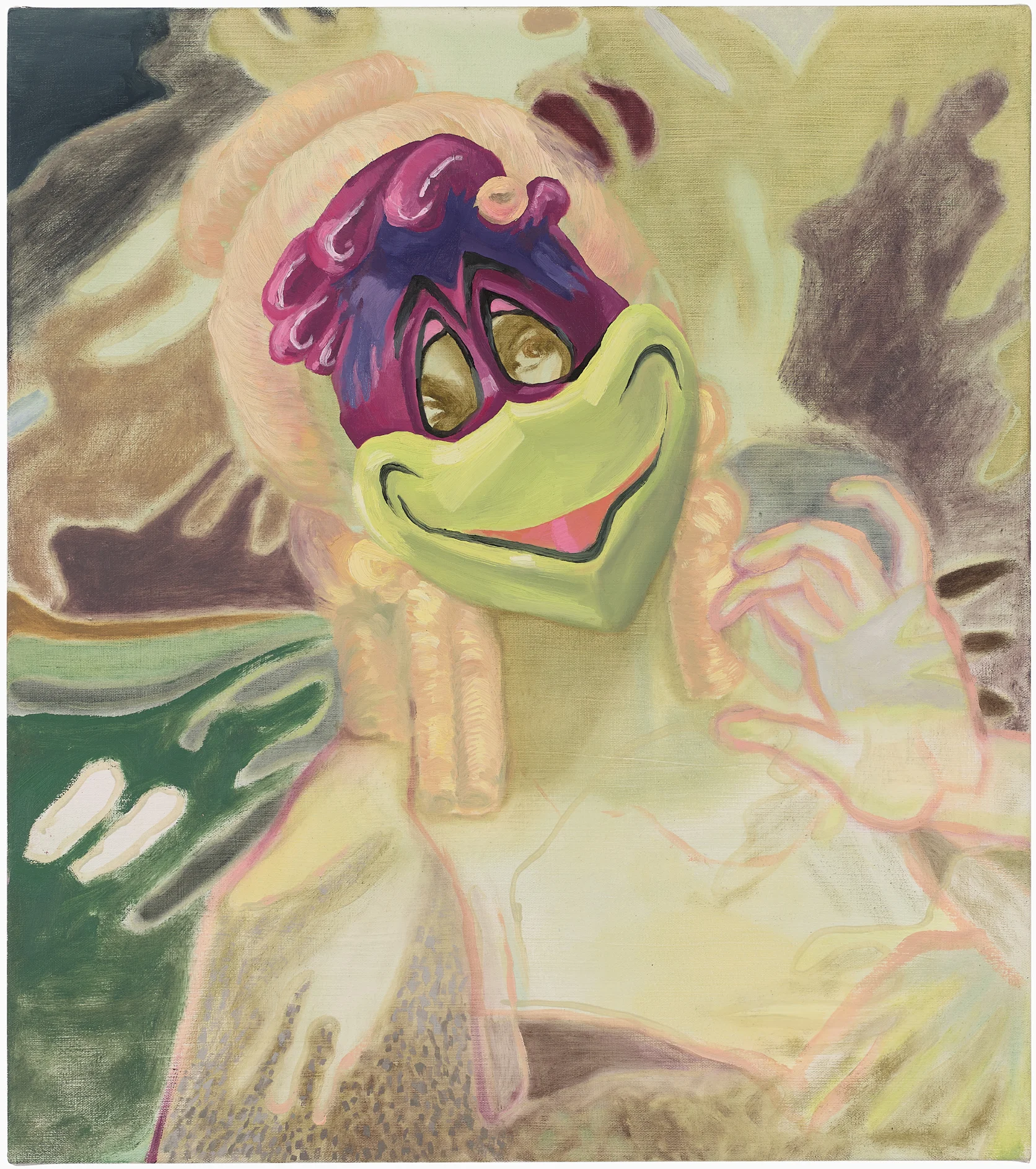   Other Side - Norma as Roadrunner,&nbsp; 18" x 16" oil and acrylic on canvas, 2017 