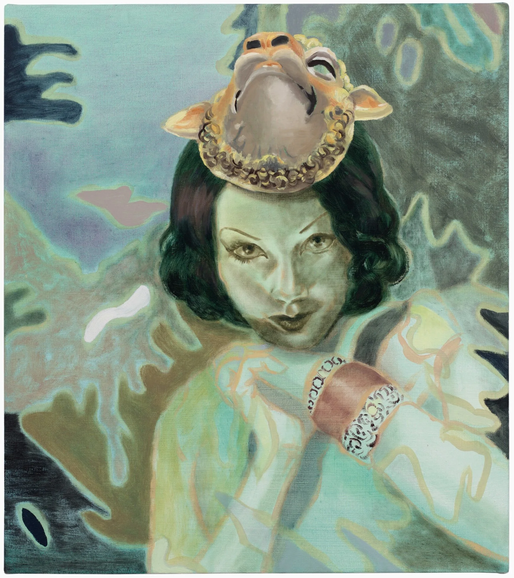   Other Side -   Lupe como la Oveja Perdida,&nbsp; 18" x 16" oil and acrylic on canvas, 2018 