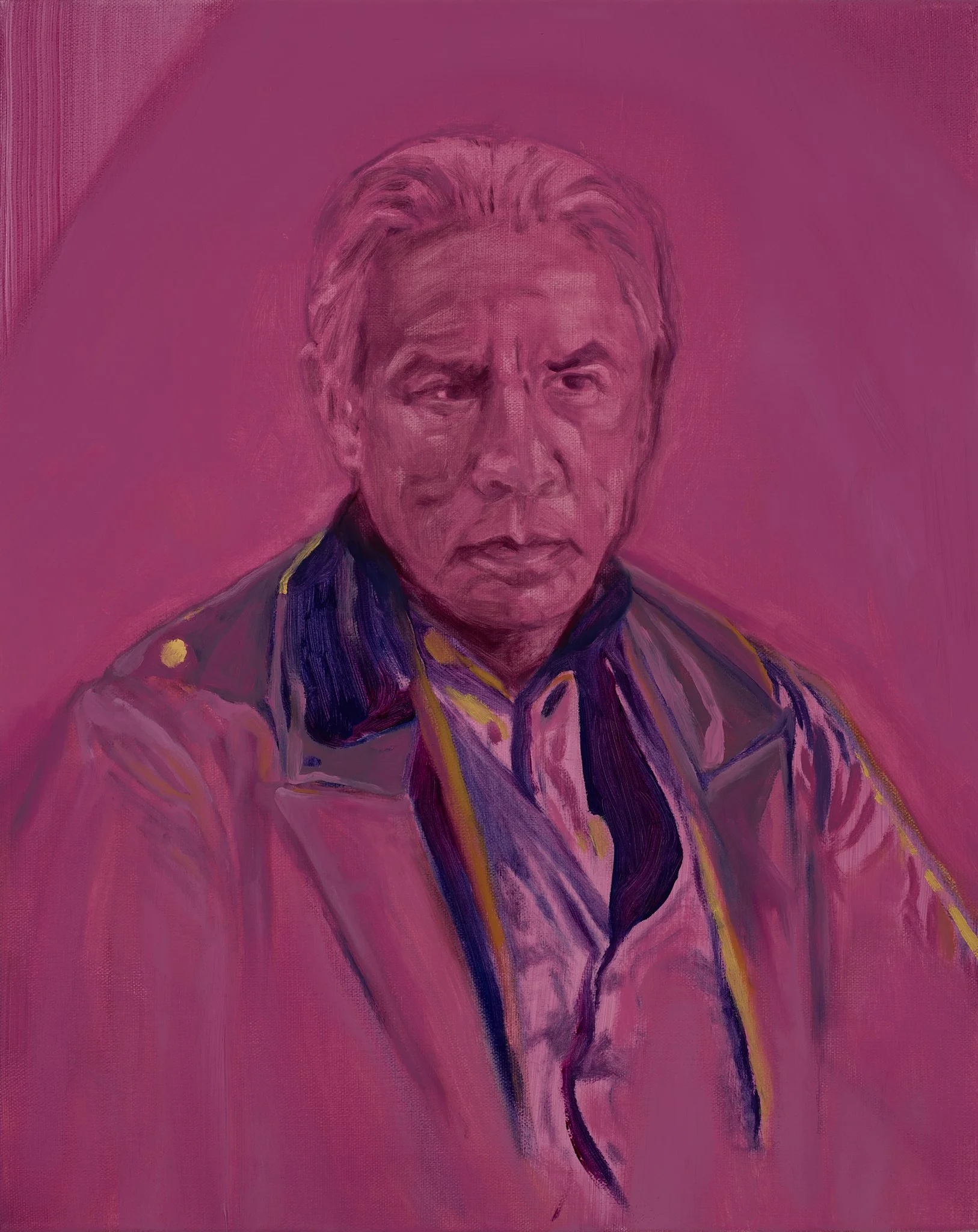   Wes as Kaetenay in pink,  2022, 20" x 16", oil on canvas 