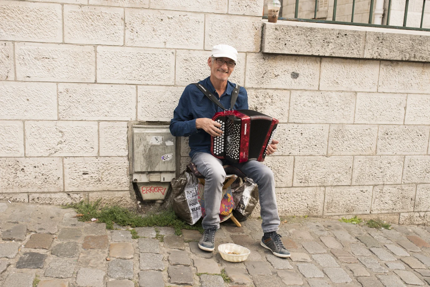 Playing the sounds of old Paris. "La vie en rose"