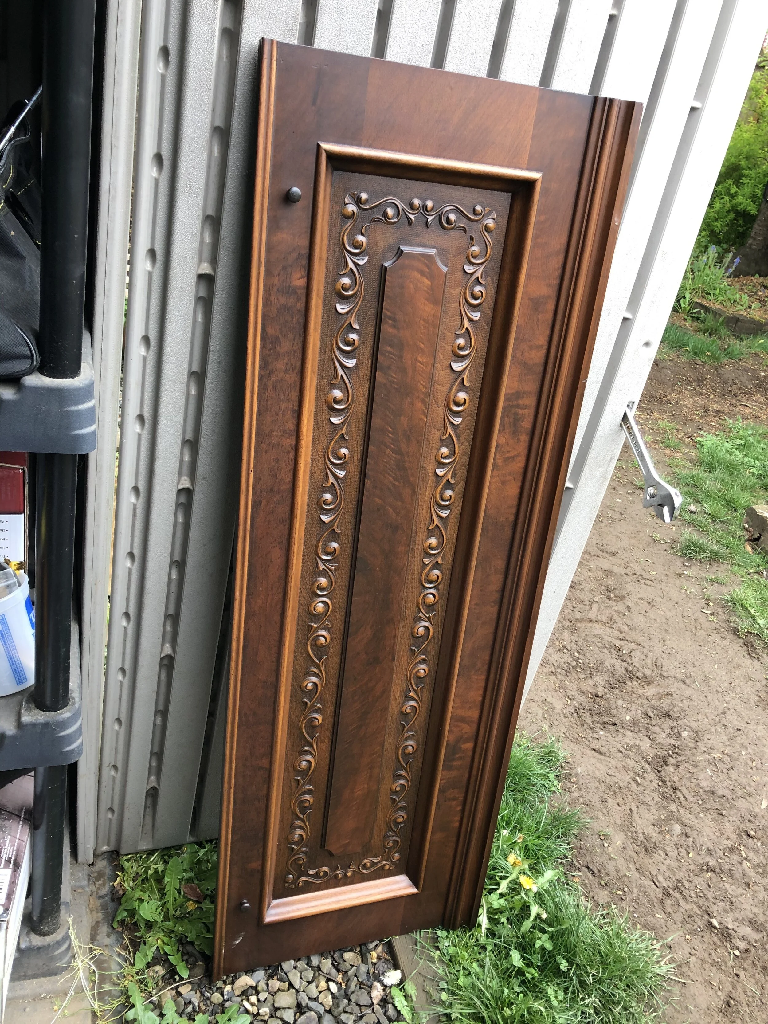 This refinished front panel was saved from a piano that could not be fixed. It is now ready to mount on the wall as a beautiful piece of art!