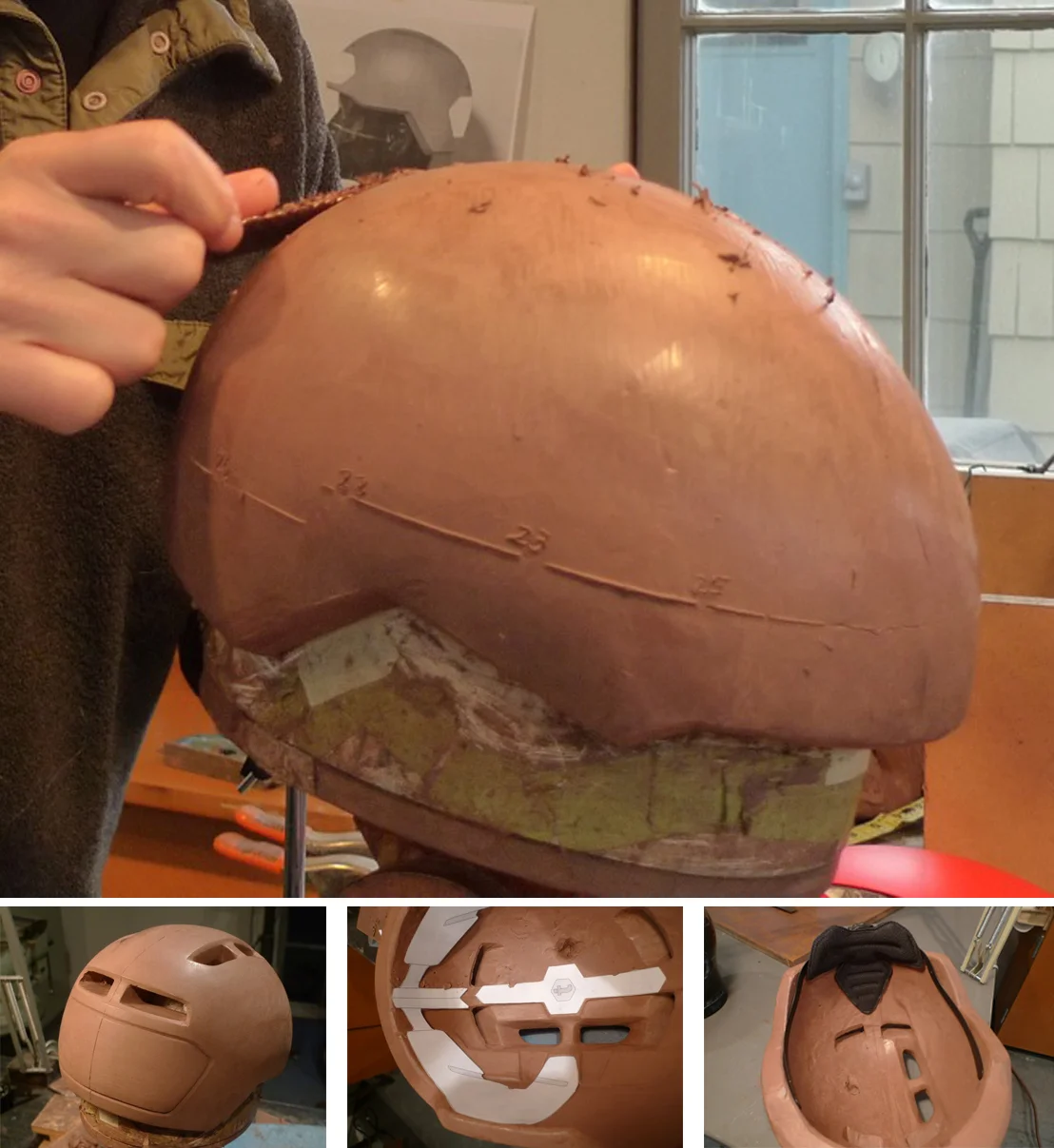 Post funding I collaborated with John Larkin , an experienced helmet designer, to finalize the production design. John not only has a wealth of knowledge when it comes to bike helmet design, but he had the necessary head form and tools needed to ke
