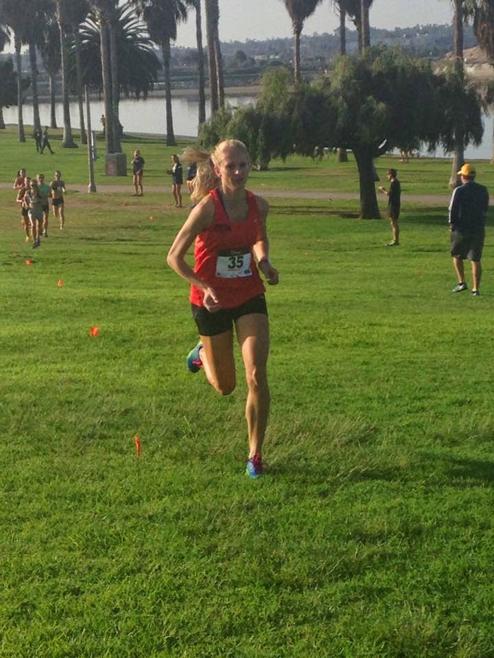 Jenna leaves the competition behind at the Dirt Dog Cross Country Championships.