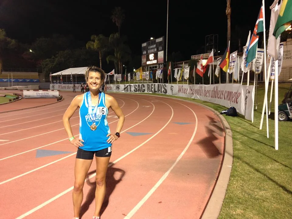 Julie Sawyer took over a minute off her previous 10K PR at Mt. Sac in April.