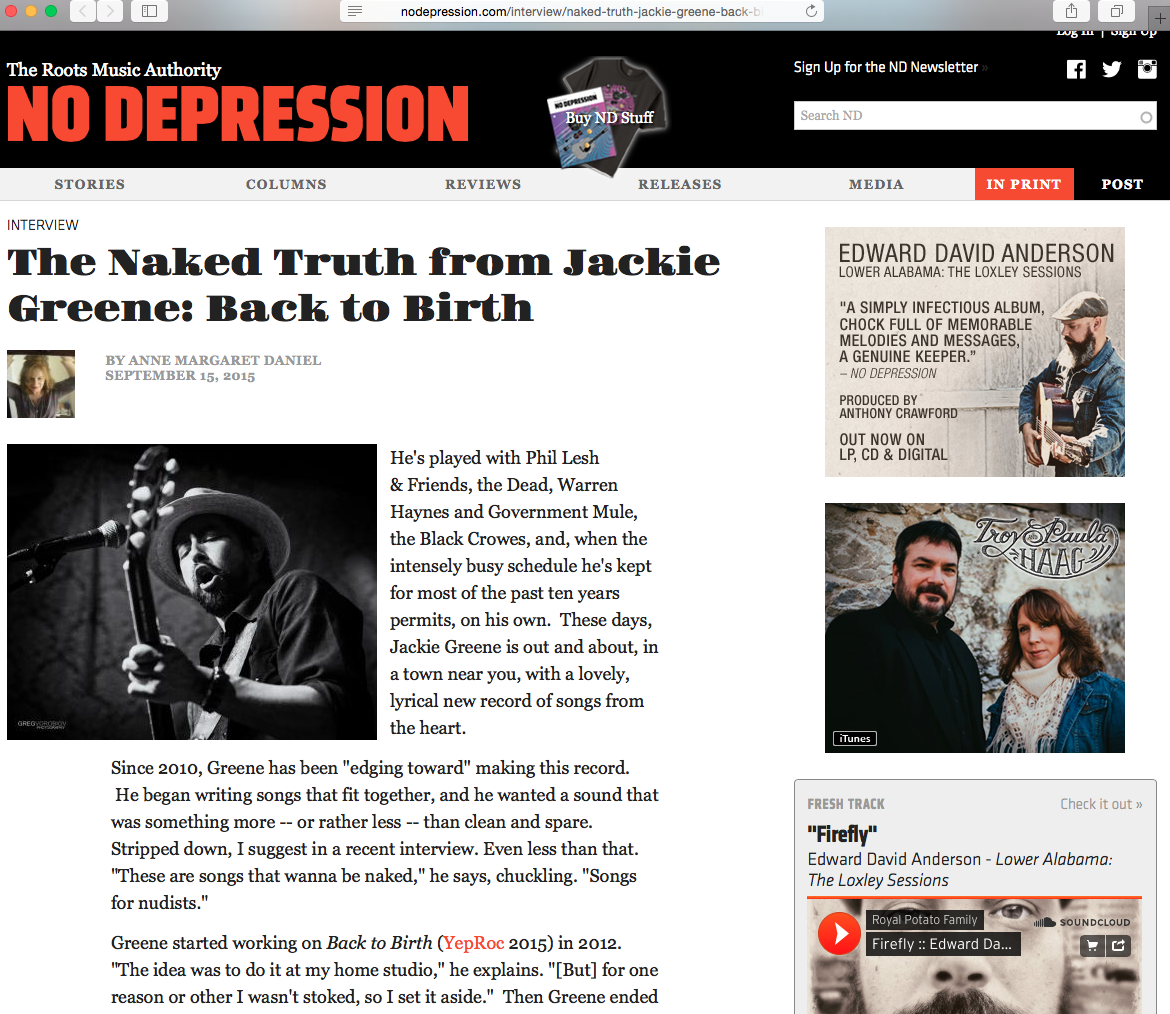 No Depression Magazine