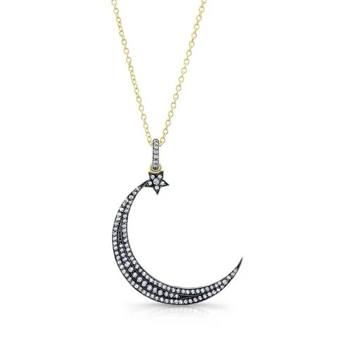 Goodnight Crescent Moon & Star  Pendant