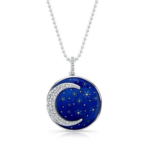 Midnight Crescent Moon  Pendant