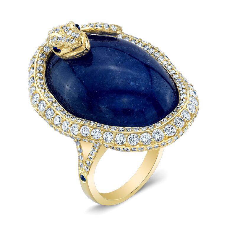 Tanzanite & Diamond Serpent Ring