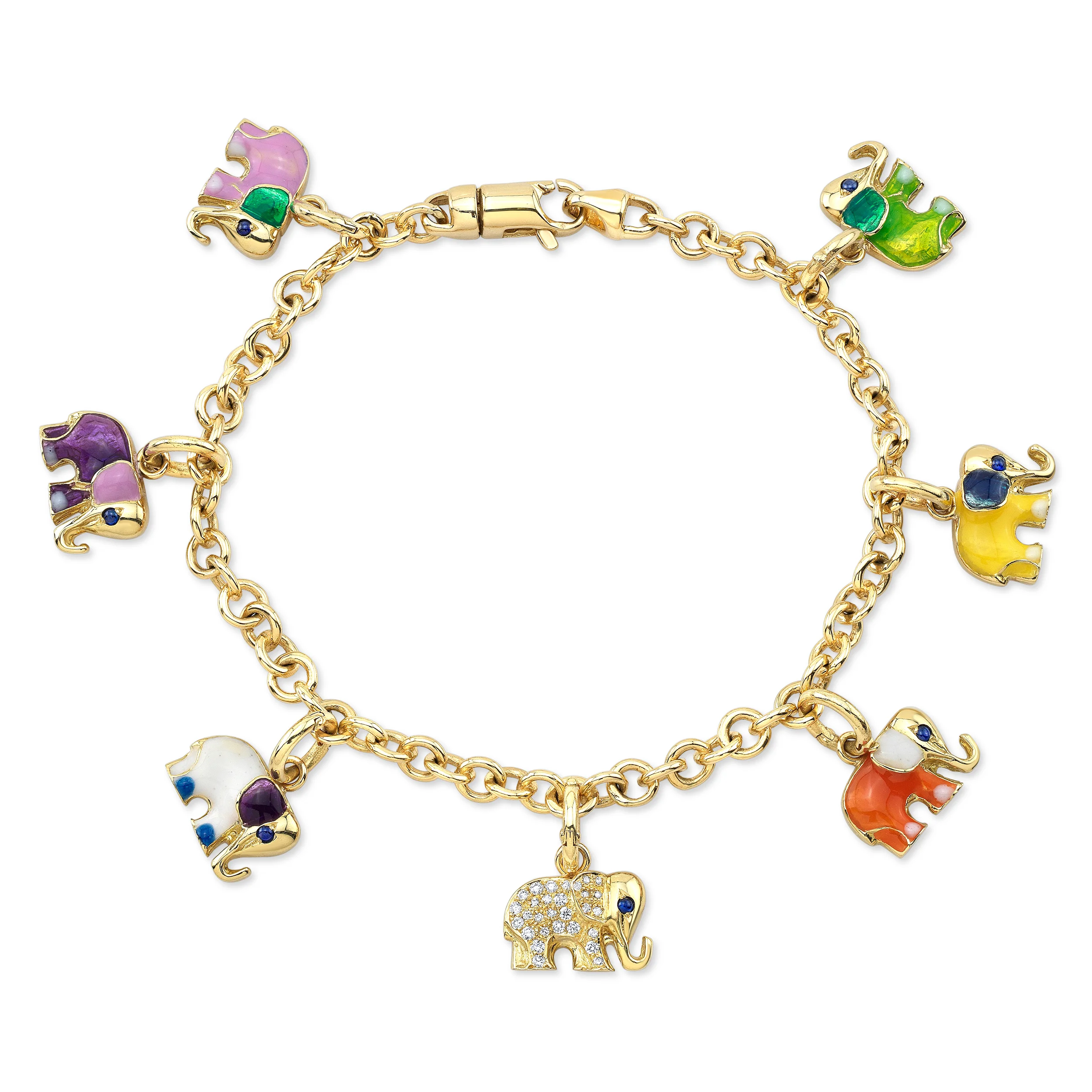 Rainbow Elephant Charms