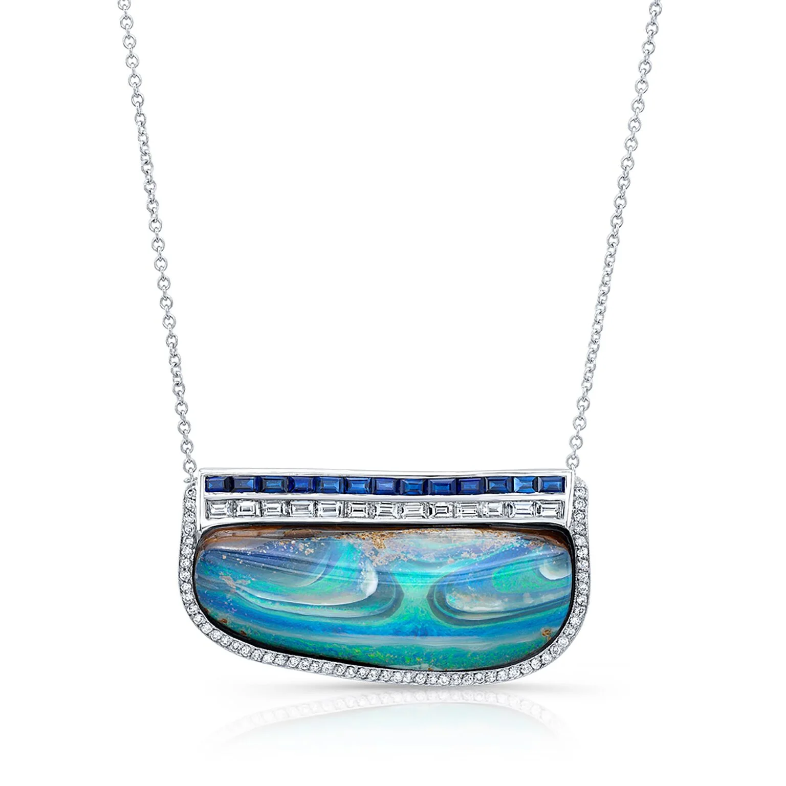 Waterfall Boulder Opal  Pendant/Necklace 