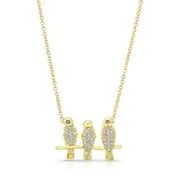 3 Love Birds on a Vine  Pendant