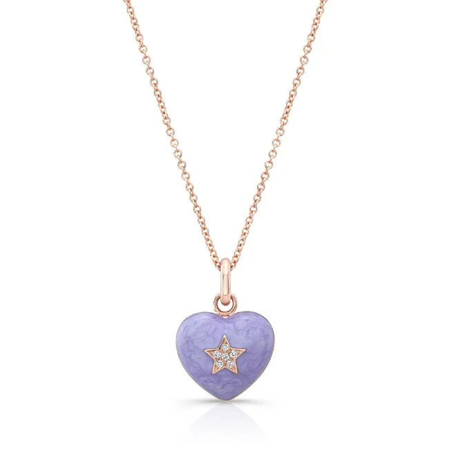 Lavendar Heart Pendant/Charm