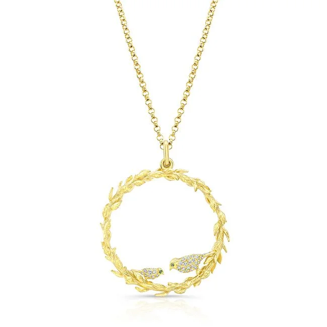 Two Birds on Wreath  Pendant