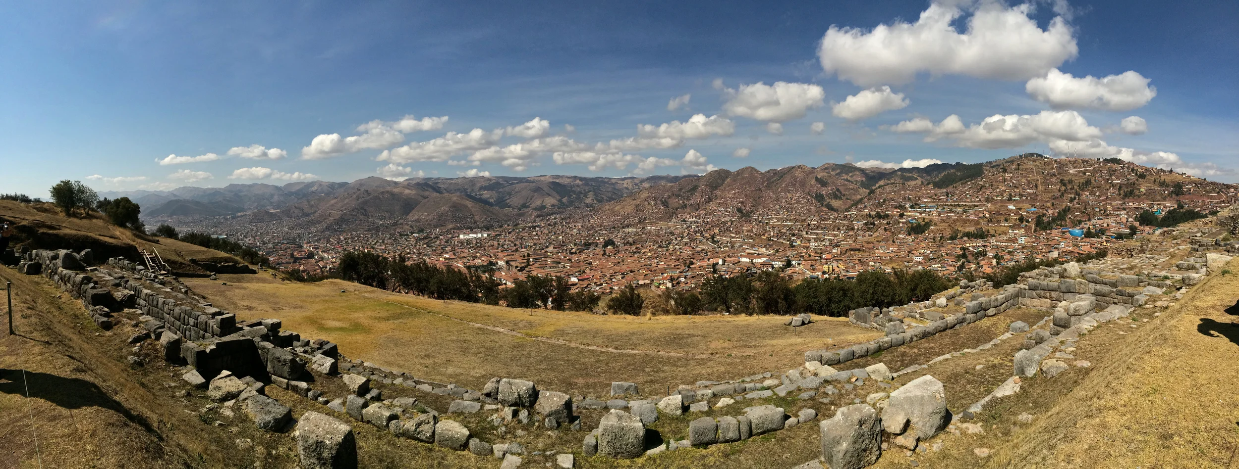 Panoramic view of Cusco, seen from the Sacsayhuaman Ruins.