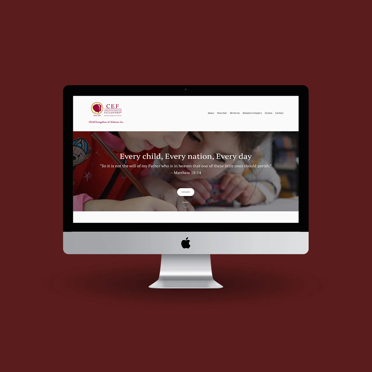 Homepage of site as viewed from desktop