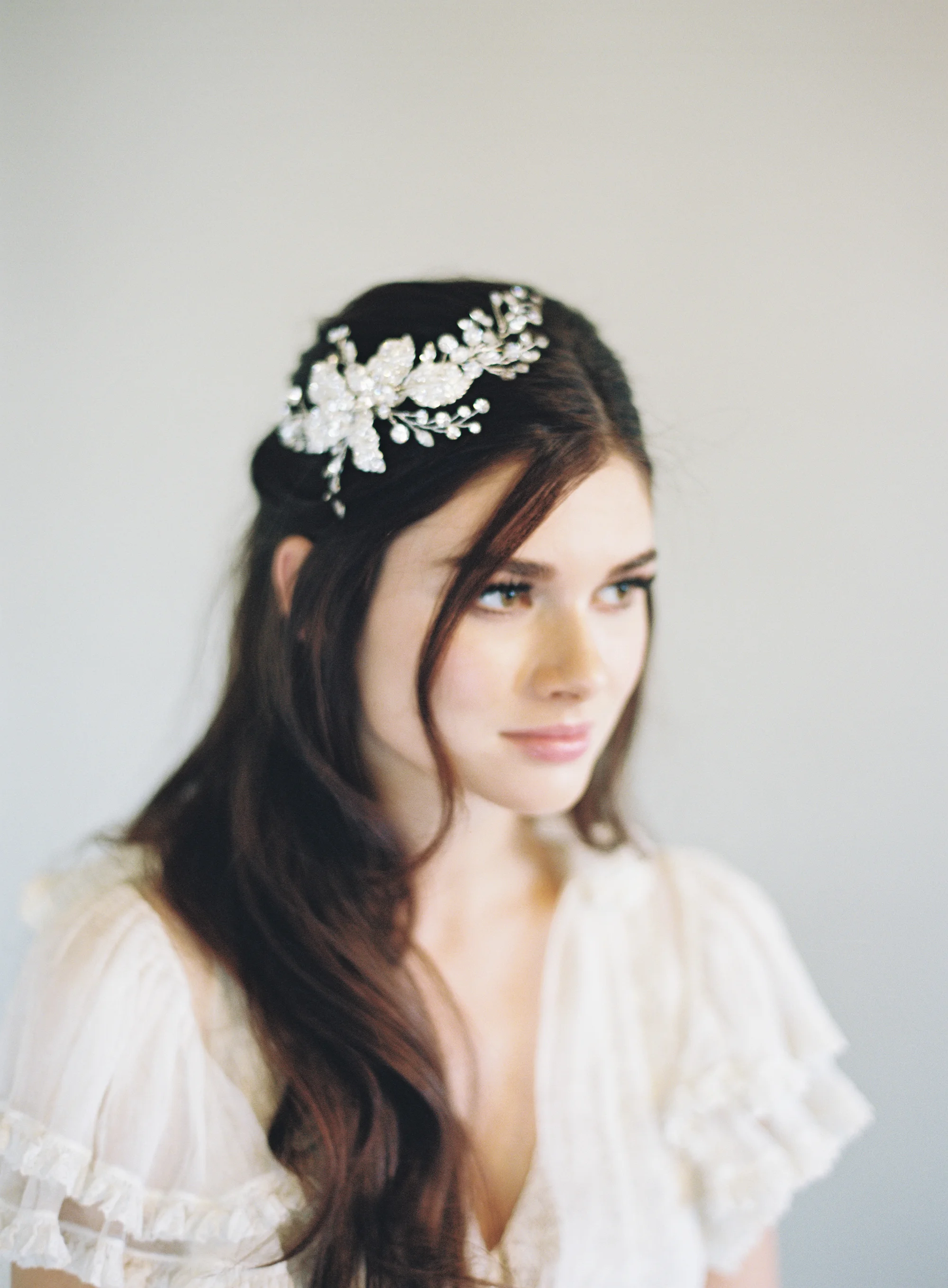 Floral Crystal Bridal Hair Comb #1603