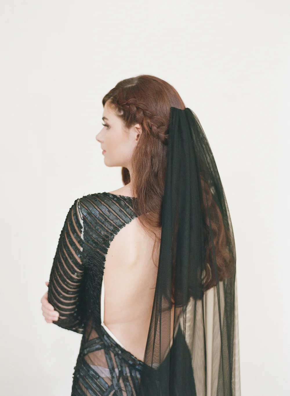 Black English Net Little Something Wedding Veil #0801 