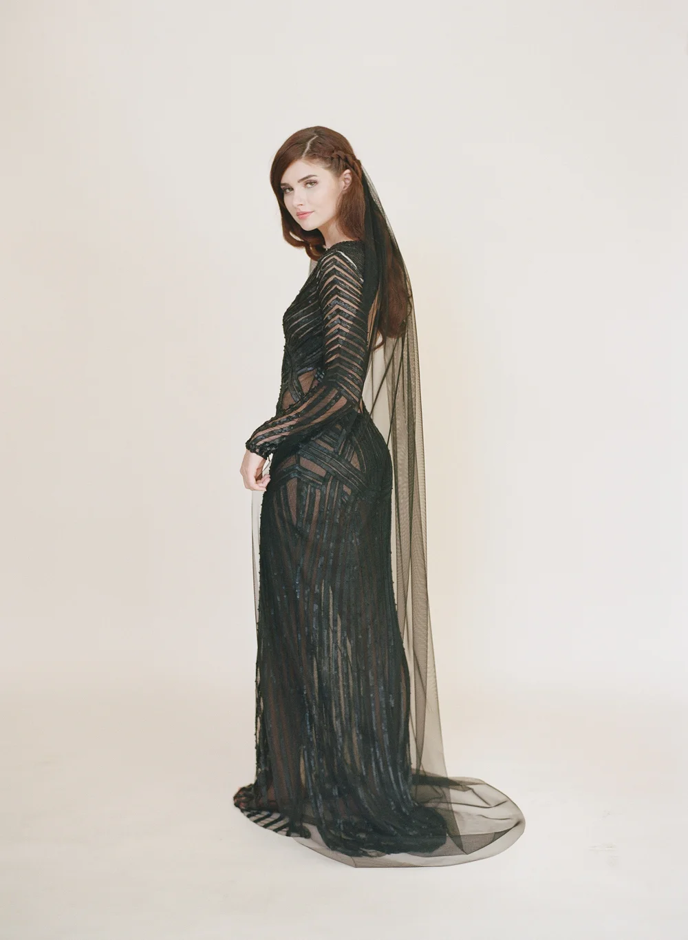 Black English Net Little Something Wedding Veil #0801 