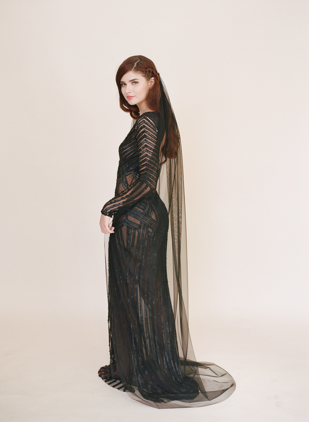 Black English Net Little Something Wedding Veil #0801 