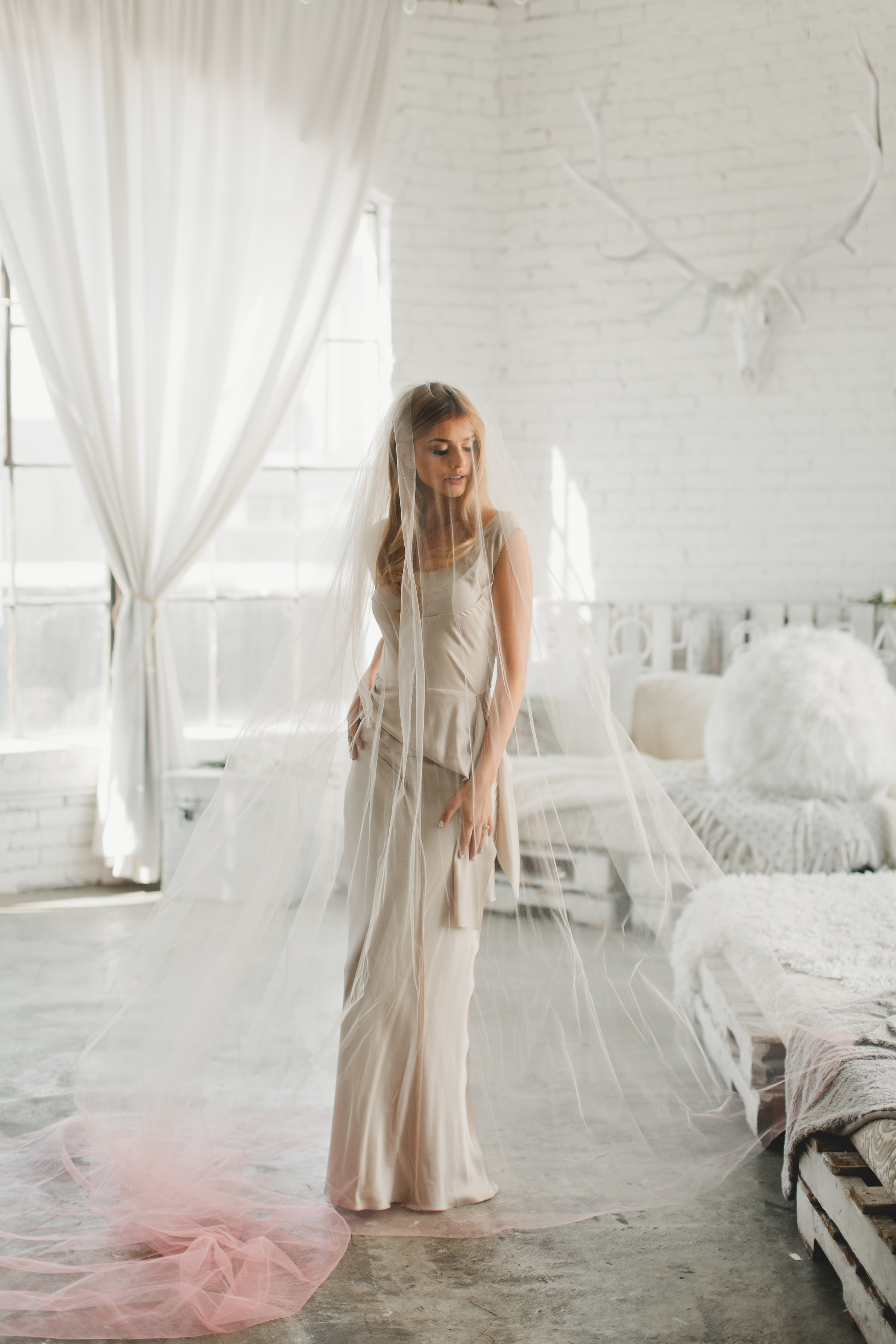 Blush Ombre Little Something Wedding Veil #1710