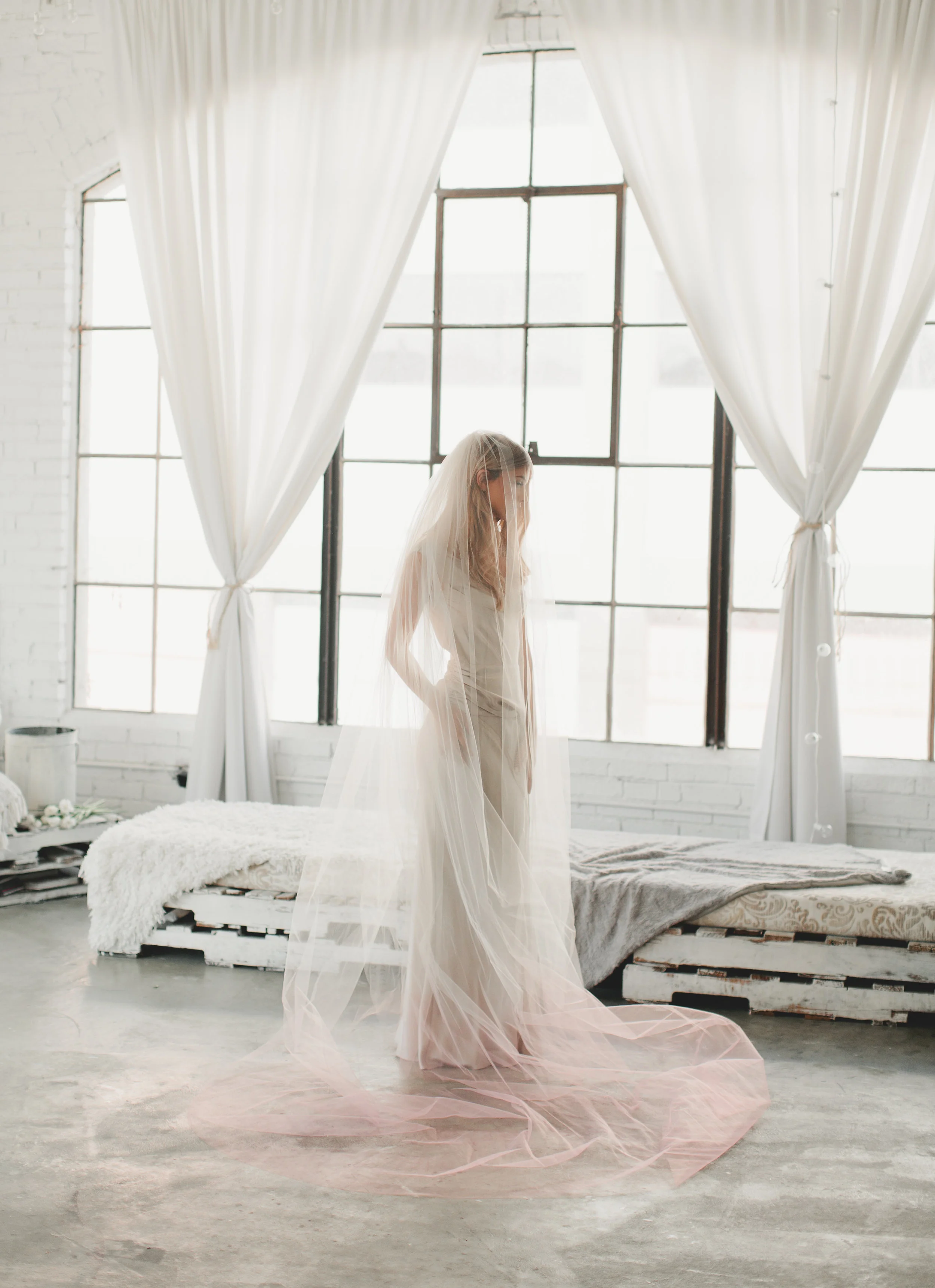 Blush Ombre Little Something Wedding Veil #1710