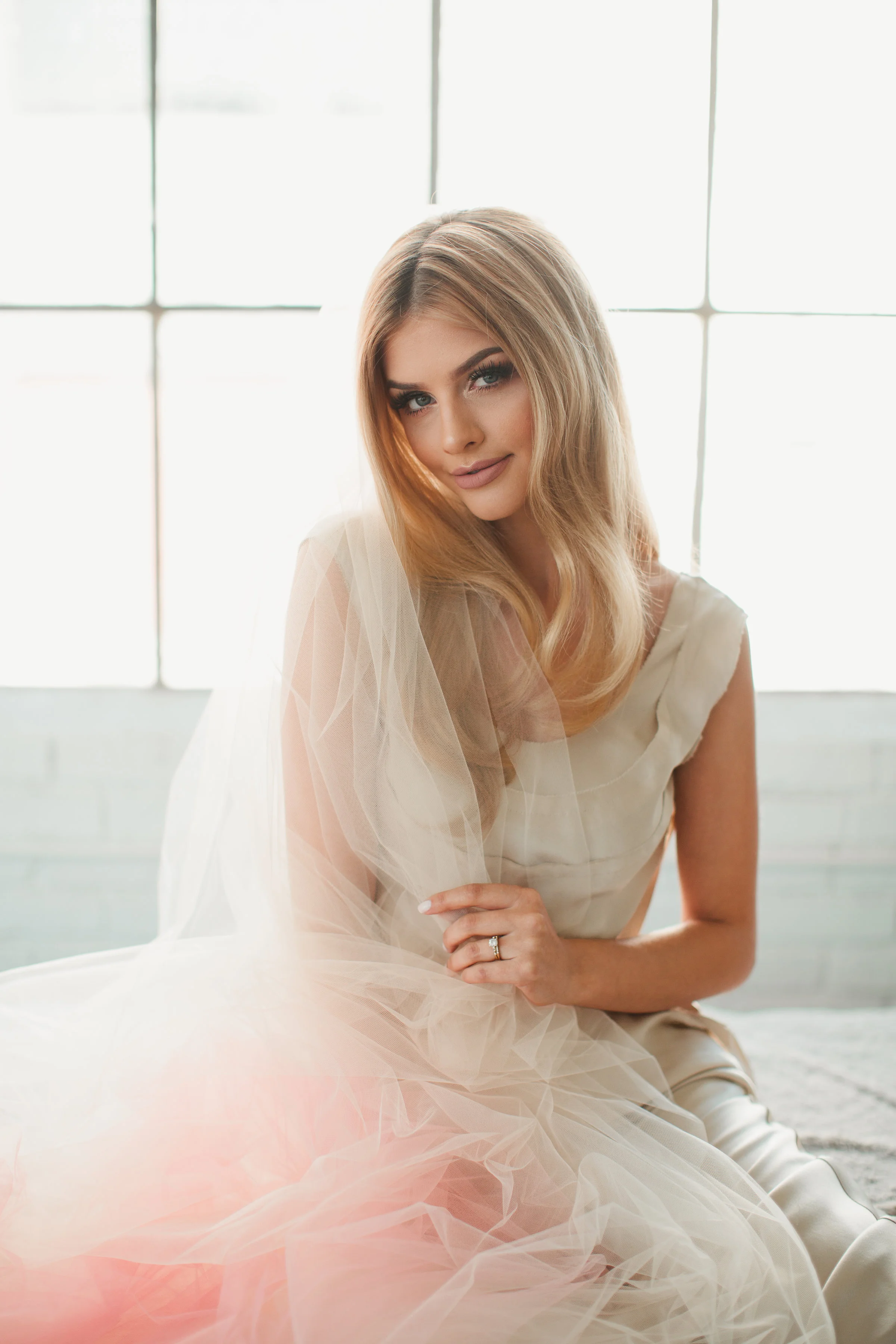 Blush Ombre Little Something Wedding Veil #1710